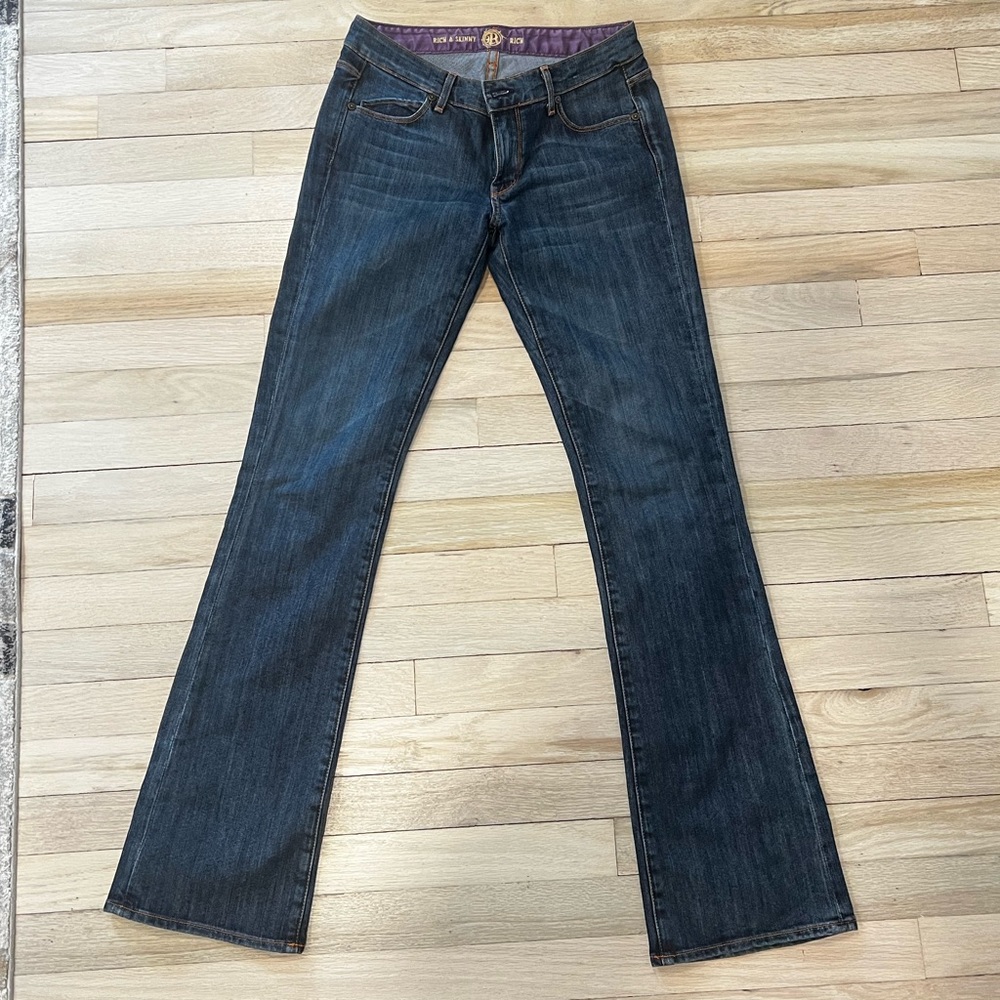 Rich & Skinny Brand - Medium Wash Bootleg Low Rose Jeans